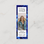 D'appel Signet de la carte de prière commémorative en bleu (Devant)