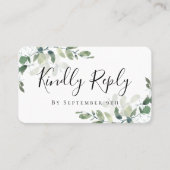 D'appel Site Mariage Eucalyptus QR Code carte RSVP (Devant)