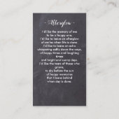 D'appel Sympathie funéraire Carte de prière commémorative (Dos)