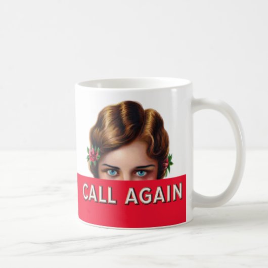 D'appel tasse de café d'étiquette de boîte à (Droite)