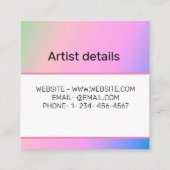 D'APPEL TEXTURE JAUNE ROSE BLEU CARTE DE VISITE ABSTRAIT (Dos)