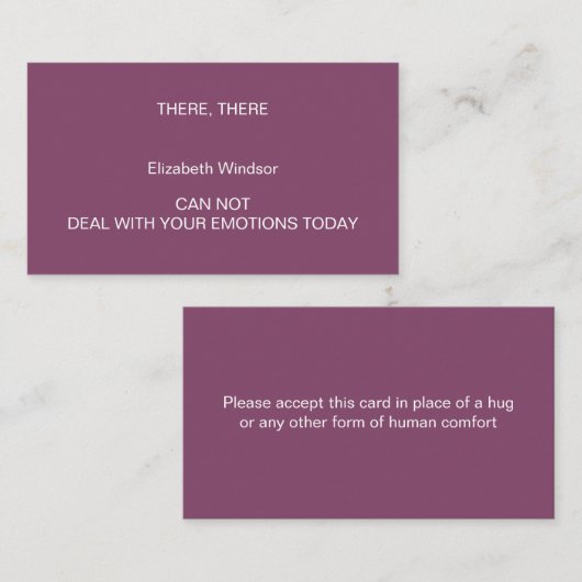 D'appel UNE ÉTREINTE Carte de visite (Devant / Derrière)