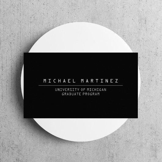 D'appel UNIVERSITÉ/COLLÈGE ÉTUDIANT Carte de visite NOIR