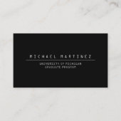 D'appel UNIVERSITÉ/COLLÈGE ÉTUDIANT Carte de visite NOIR (Devant)