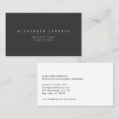 D'appel UNIVERSITÉ/COLLEGE ÉTUDIANT DK GRAY Carte de visit (Devant / Derrière)