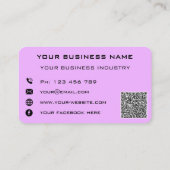 D'appel Votre code QR Nom Adresse Info couleur Carte de vi (Dos)