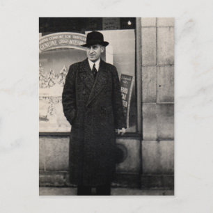 dapper 1930s man foto briefkaart