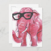 Dapper Animal | Roze olifant in eierassen Briefkaart (Voorkant / Achterkant)