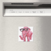 Dapper Animal | Roze olifant in eierassen Magneet (Insitu (Vaatwasser))
