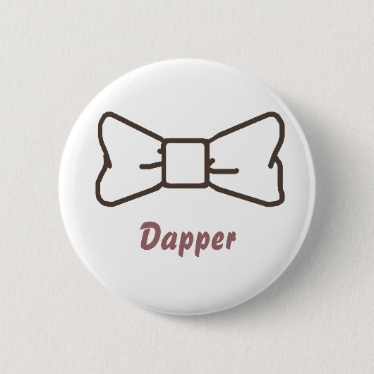 Dapper bowtie buttom ronde button 5,7 cm (Voorkant)