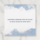 Dapper Boy Bunny in een blauw pak en Bowtie Bedankjes Labels (Achterkant)