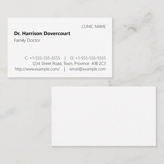 Dapper, Carte de visite conservateur (Devant / Derrière)