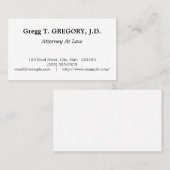 Dapper, Carte de visite juridique (Devant / Derrière)