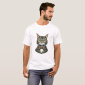 Dapper Cat in Tuxedo T-Shirt - Mannen (Voorkant volledig)