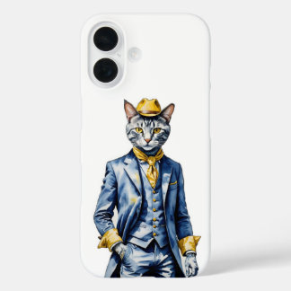 Dapper Cat iPhone 16 Coque - Protection élégante