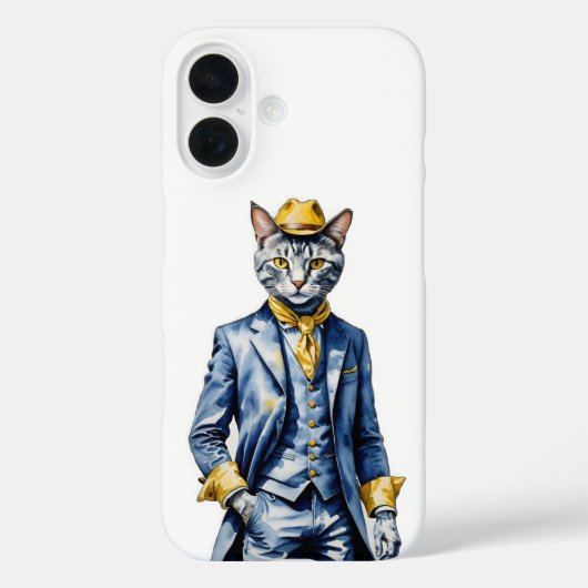 Dapper Cat iPhone 16 Coque - Protection élégante (Verso)