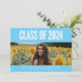 DAPPER CHIQUE KLASSE VAN 2024 AFSTUDEREN INVITATIO KAART (Staand voorkant)