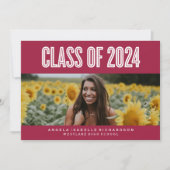 DAPPER CHIQUE KLASSE VAN 2024 AFSTUDEREN INVITATIO KAART (Voorkant)