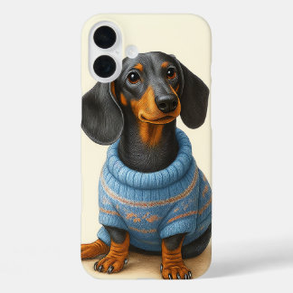 Dapper Dachshund iPhone 16 Plus Hoesje