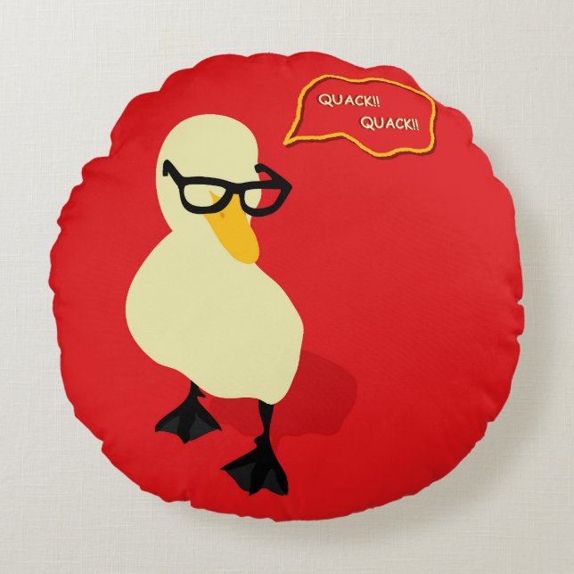 Dapper Duck Rond Kussen (Voorkant)