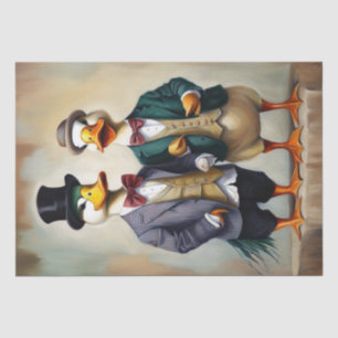 Dapper Ducks: Decoupage-papier op basis van kledin Tissuepapier