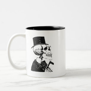 Dapper Folk Art Calavera Hoed Tweekleurige Koffiemok
