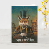 Dapper Fox Birthday Kaart (Gele Bloem)
