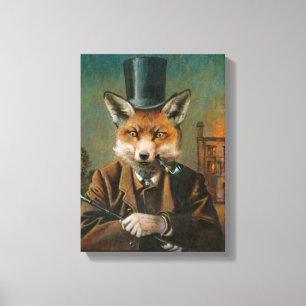 Dapper Fox Wrapped Canvas Afdruk