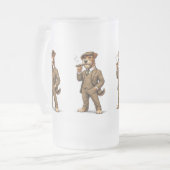 Dapper Gentleman Dog Glass Matglas Bierpul (Voorkant links)