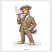 Dapper Gentleman Dog Sticker (Vel)