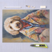 Dapper gouden Doodle in stijlvolle kleding Tissuepapier (Craft)