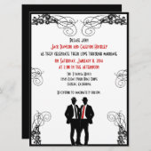 Dapper Grooms Custom Wedding Invitations Kaart (Voorkant / Achterkant)