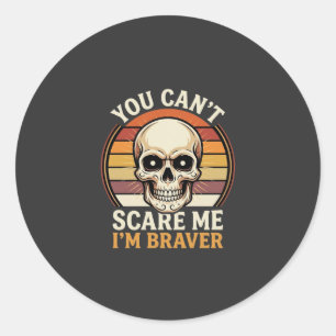 Dapper Halloween-schedel Retro Horror Design_1 Ronde Sticker