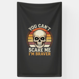 Dapper Halloween-schedel Retro Horror Design_1 Spandoek