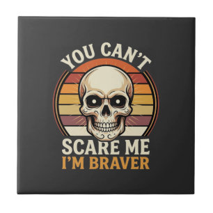 Dapper Halloween-schedel Retro Horror Design_1 Tegeltje
