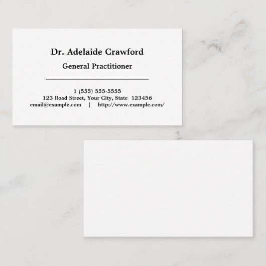 Dapper, humble Carte de visite (Devant / Derrière)