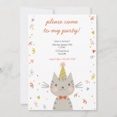 Dapper Kat Verjaardagsuitnodiging Kaart (Voorkant)