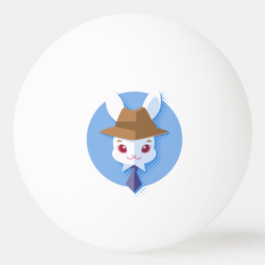 Dapper Kawaii White Rabbit Pingpongballen (Voorkant)