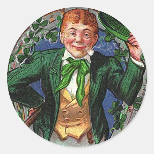 Dapper Leprechaun  St. Patrick's Day Ronde Sticker (Voorkant)