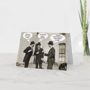 Dapper Mannen Toasting Speech Bubbles van 1890 - A Kaart