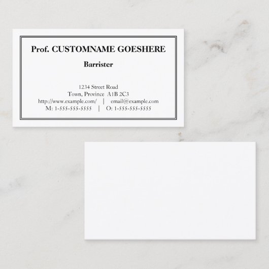 Dapper, Plain en Basic Professional Visitekaartje (Voorkant / Achterkant)