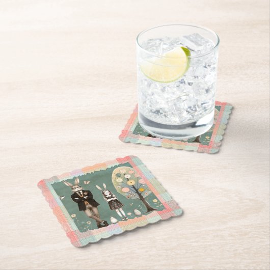 Dapper Rabbit Coasters Kartonnen Onderzetters (Insitu)
