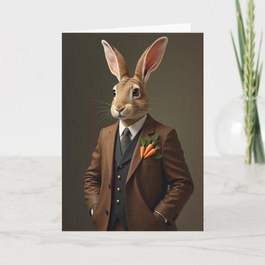 Dapper Rabbit Pattern Card Kaart (Voorkant)