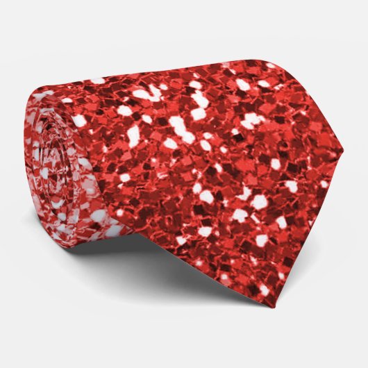 Dapper Red Ombre Sparkle Stropdas (Opgerold)