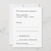 Dapper, Simple & Basic "R.S.V.P." Carte (Dos)