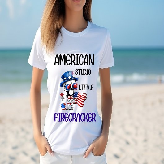 Dapper Skeleton groet Amerika T-shirt