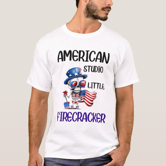 Dapper Skeleton groet Amerika T-shirt (Voorkant)