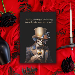 Dapper Skeleton Volwassen Halloween Party Kaart