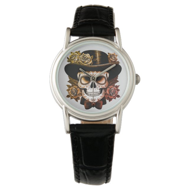 Dapper Sugar Skull Horloge (Voorkant)