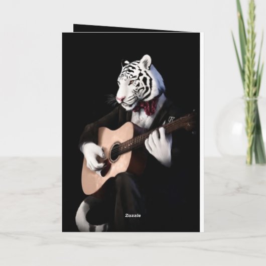 Dapper Tiger – Sophisticated Greeting Card Kaart (Achterkant)